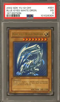 Yugioh Starter Deck Kaiba 1st Edition Blue-Eyes White Dragon SDK-001 PSA 3 - Image 1