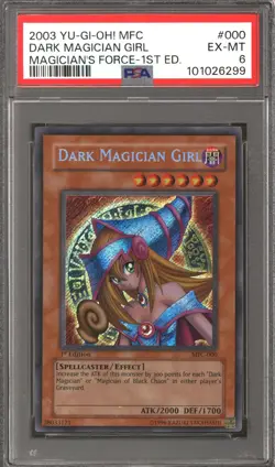 Yugioh Magician's Force 1st Edition Dark Magician Girl MFC-000 PSA 6 - Image 1
