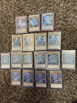 Yugioh 17 Card Lot Blue-eyes And Blue-Blue Eyes White Dragons - Image 1