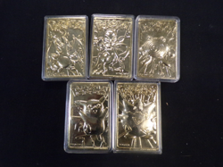 Lot of 5 Vintage 1999 Nintendo 23K Gold Plated Pokemon Trading Cards Pikachu - Image 1