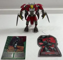 Complete Bakugan Mechtanium Surge Mechtogan Pyrus Zenthon 180G With Both Cards! - Image 1