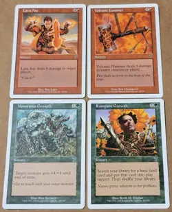 Magic The Gathering Lot 4 Lava Axe Volcanic Hammer Monstrous Growth Rampant MTG - Image 1