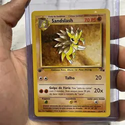 Portuguese Pokemon TCG Sandslash 41/62 1st Edition Fossil Uncommon Card LP/NM - Image 1