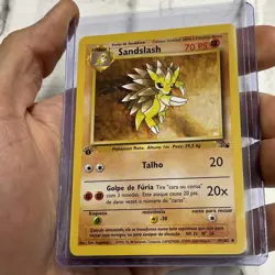 Portuguese Pokemon TCG Sandslash 41/62 1st Edition Fossil Uncommon Card LP/NM - Image 2