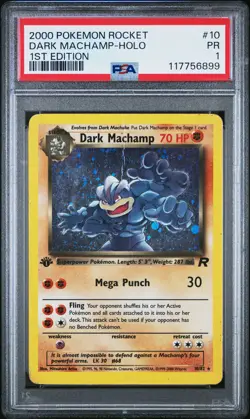 PSA 1 Dark Machamp 10 Holo 1st Edition Team Rocket Pokemon Card - Image 1