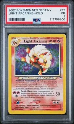 PSA 1 Light Arcanine 12 Holo Neo Destiny Pokemon Card - Image 1