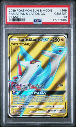 PSA 10 Latias & Latios GX 169 Full Art Team Up Pokemon Card NEW CERT - Image 1