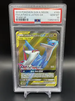 PSA 10 Latias & Latios GX 169 Full Art Team Up Pokemon Card NEW CERT - Image 1