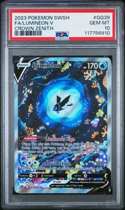 PSA 10 Lumineon V GG39 Galarian Gallery Crown Zenith Pokemon Card - Image 1