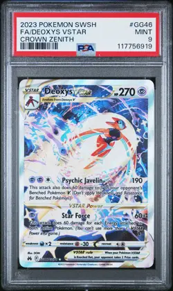 PSA 9 Deoxys VSTAR GG46 Galarian Gallery Crown Zenith Pokemon Card - Image 1