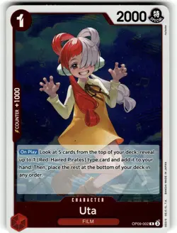 One Piece Emperors in the New World Card OP9-002 Rare Uta - Image 1