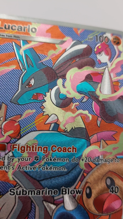 Lucario Custom TCG Pocket Full Art Pokemon Card Holo Shiny Textured - Image 2