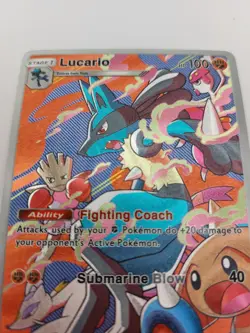 Lucario Custom TCG Pocket Full Art Pokemon Card Holo Shiny Textured - Image 4