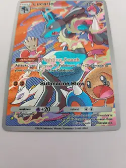 Lucario Custom TCG Pocket Full Art Pokemon Card Holo Shiny Textured - Image 5