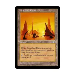 WOTC MtG Weatherlight Scorched Ruins (R) EX - Image 1