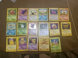 Mostly Damaged And Heavily Played Vintage Pokemon Card Lot - Image 1