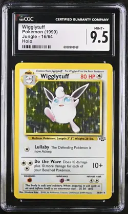 CGC 9.5 MINT+ Wigglytuff 1999 Jungle 16/64 Holo Pokemon Card psa - Image 1