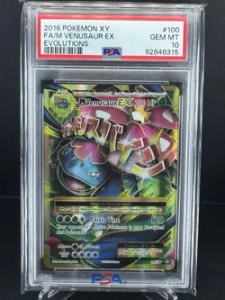 2016 Pokemon XY Evolutions Full Art M Venusaur EX #100 PSA10 - Image 1