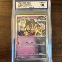 2025 POKEMON PRE EN-PRISMATIC EVOLUTIONS #046 IRON BOULDER CCG 10 - Image 1
