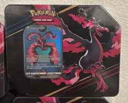 NEW SEALED Pokemon TCG Lot Of 2 CROWN ZENITH Moltres Tins (5 Packs Per Tin) - Image 2