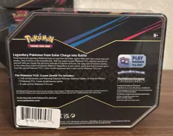 NEW SEALED Pokemon TCG Lot Of 2 CROWN ZENITH Moltres Tins (5 Packs Per Tin) - Image 3