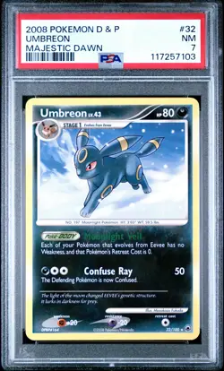 2008 POKEMON DIAMOND & PEARL MAJESTIC DAWN UMBREON #32 PSA 7 NM #117257103 - Image 1