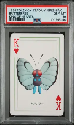 1998 POKEMON STADIUM GREEN VERSION PLAYING CARDS BUTTERFREE PSA 10 - Image 1
