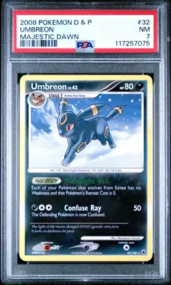 2008 POKEMON DIAMOND & PEARL MAJESTIC DAWN UMBREON #32 PSA 7 NM #117257075 - Image 1