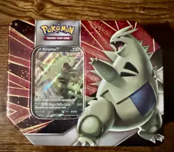 Pokemon TCG V Strikers Tin TYRANITAR V Full Plastic Seal NEW 🔥🦖 - Image 1