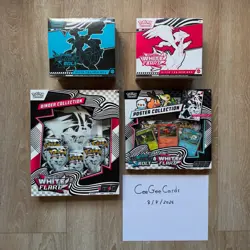 Pokemon TCG Black Bolt White Flare LOT, Elite Trainer Box, Poster, and Binder - Image 1