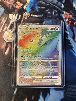 Pokemon Card - Dragonite VSTAR Pokemon GO 081/078 Secret Rare SWSH Rainbow Holo - Image 1