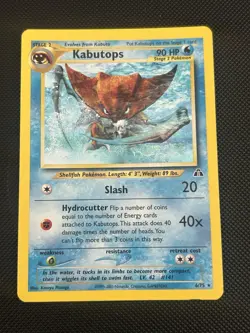 Kabutops 6/75 Neo Discovery Holo Rare Pokemon Trading Card Moderate Play - Image 1