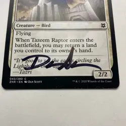 Tazeem Raptor Card Signed By Dan Scott MTG Artist Proof - Image 4