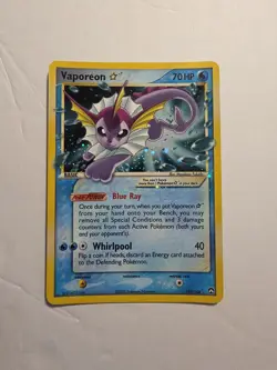 Vaporeon Gold Star 102/108 2007 EX Power Keepers Holo Pokemon Card TCG VLP - Image 1