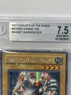 Yu-gi-oh! Gamma The Magnet Warrior Card Becket Graded 7.5 NM Game - Image 2