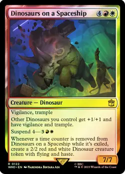 MTG FOIL Dinosaurs on a Spaceship - Doctor Who Commander #122 - Image 1