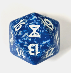 Magic The Gathering MTG Time Spiral Blue D20 Spindown Dice - Image 1