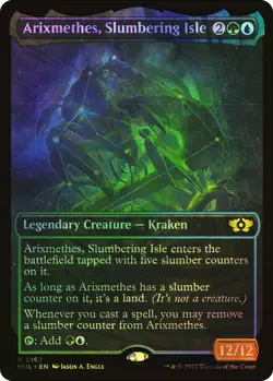 MTG FOIL Arixmethes, Slumbering Isle Showcase Halo Foil - Multiverse Legends - Image 1
