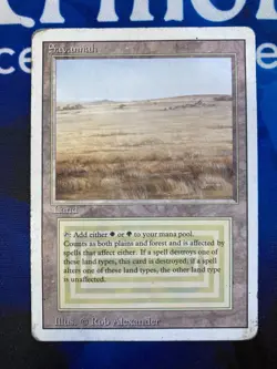 1x MTG Revised Edition Savannah Rare Magic: The Gathering Heavy Play Dual Land - Image 1
