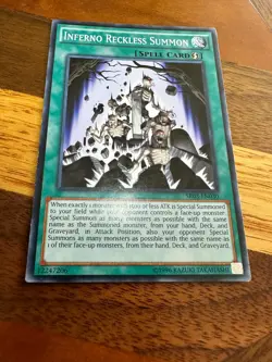 Inferno Reckless Summon SR03-EN030 Unlimited Edition Common NM + BONUS - Image 1