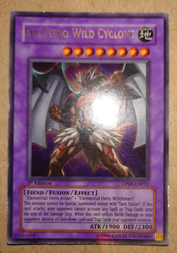 YUGIOH Ultra Rare Evil Hero Wild Cyclone DP06-EN011 1st Edition - Image 1
