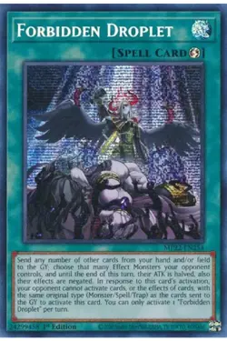 YUGIOH Forbidden Droplet MP22-EN254 Secret Rare 1st Edition - Image 1