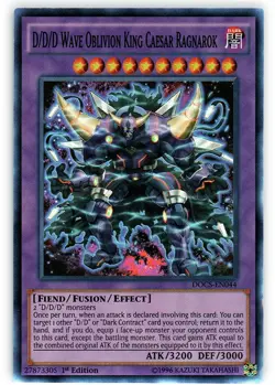 Yugioh! LP D/D/D Wave Oblivion King Caesar Ragnarok - DOCS-EN044 - Super Rare - - Image 1
