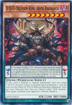 Yugioh! D/D/D Oblivion King Abyss Ragnarok 1st Ed SP17-EN029 (LIGHTLY PLAYED) - Image 1
