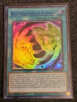 Relinquished Fusion (Blue) LDS1-EN049 Yugioh 1st Ed. Super Rare NM or Better - Image 1