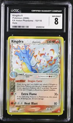 CGC 8 Kingdra 2006 EX Holon Phantoms 10/110 Holo Pokemon Card psa - Image 1