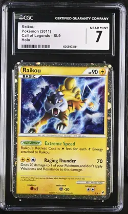 CGC 7 Raikou 2011 Call of Legends SL9 Holo Pokemon Card - Image 1