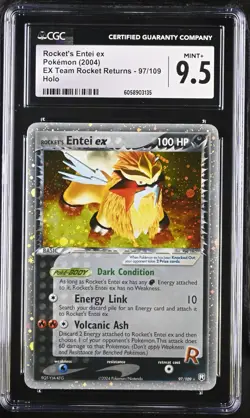 CGC 9.5 Rocket's Entei ex EX Team Rocket Returns 97/109 Holo Pokemon Card - Image 1