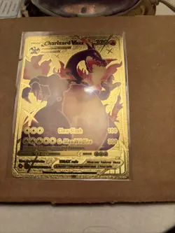 Charizard VMAX HP330 Gold Metal Pokemon Card-Collectible Gift Display！NEW - Image 1