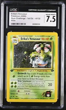CGC 7.5 Erika's Venusaur Gym Challenge 1st Edition 4/132 Holo Pokemon Card - Image 1